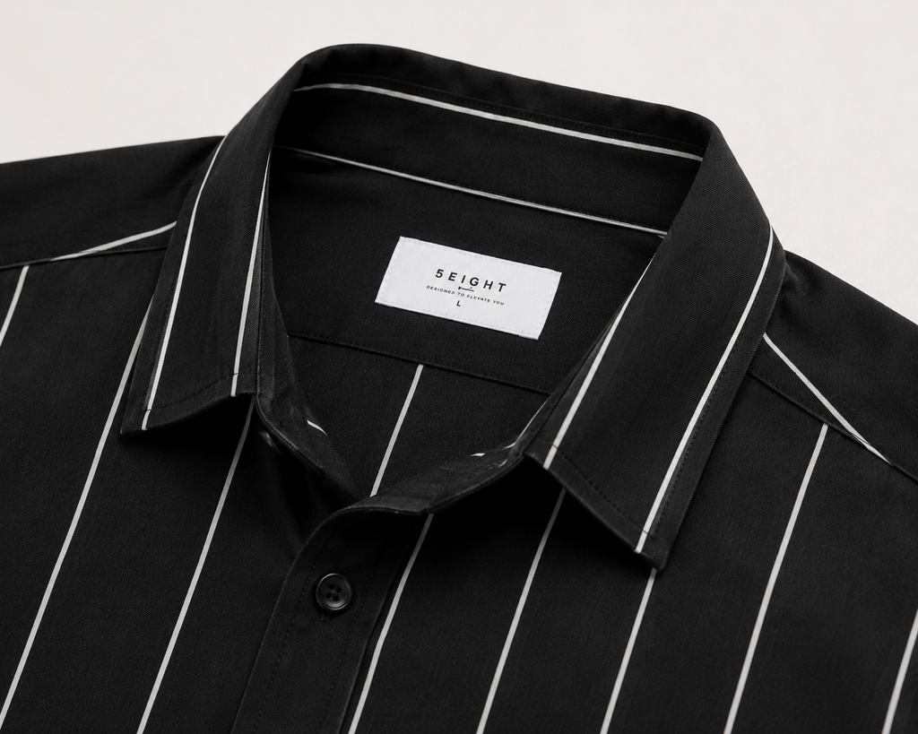 Midnight Pinstripe Cropped Shirt