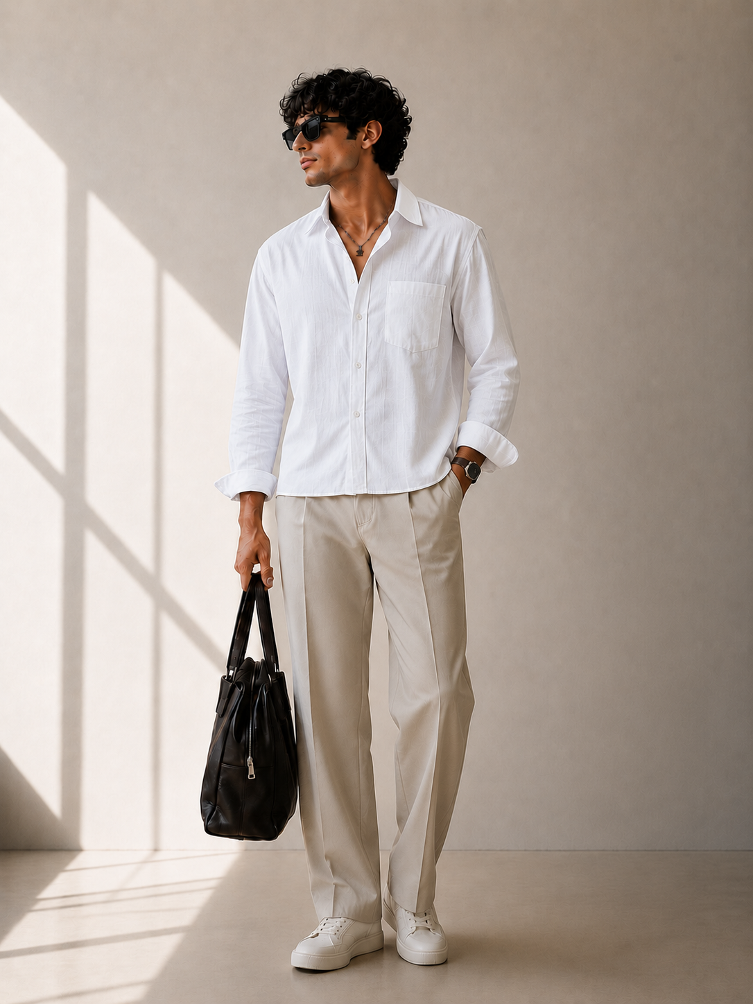 Essential White Cropped Shirt