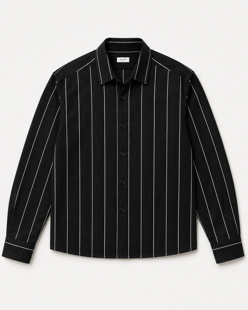 Midnight Pinstripe Cropped Shirt