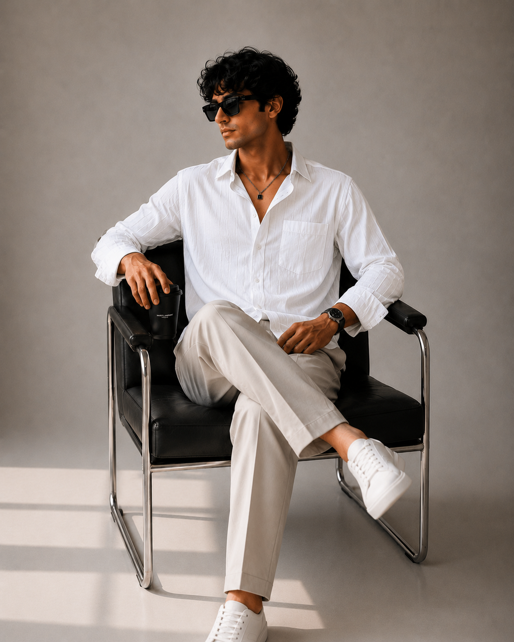 Essential White Cropped Shirt