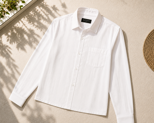 Essential White Cropped Shirt