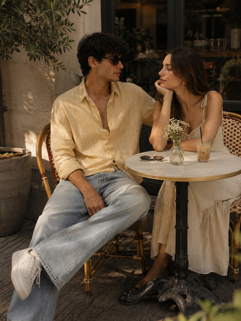 5EIGHT Riviera Textured linen Cropped Shirt