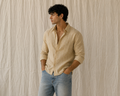 5EIGHT Riviera Textured linen Cropped Shirt