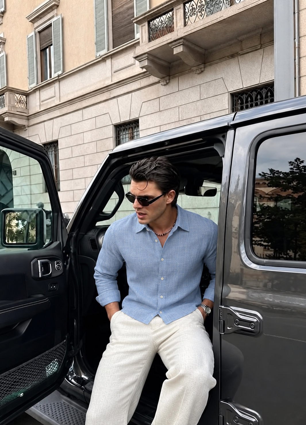 5EIGHT - Riviera Blue Cropped Shirt