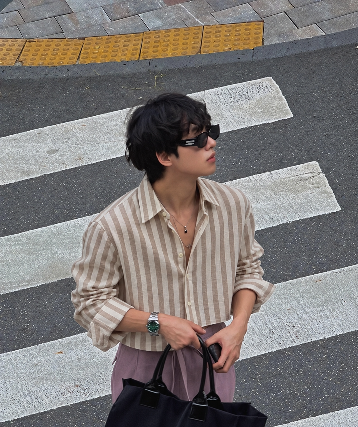 5EIGHT - Sand Stripe Cropped Shirt